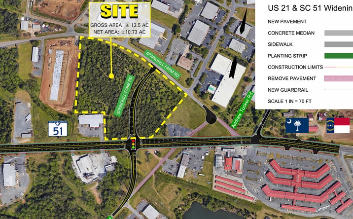 Pictures of Land property located at Springhill Farm Rd & Hwy 51, Fort Mill, SC 29715 for sales - image #1