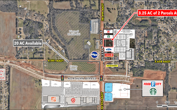 Pictures of Land property located at NEC of Memorial Parkway & Countess Road, Huntsville, AL 35806 for sales - image #1