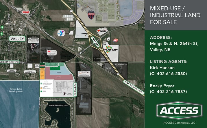 Pictures of Industrial, Land, Mixed Use, Office, Retail property located at N 264th Steet and E Meigs Street, Valley, NE 68069 for sales - image #1