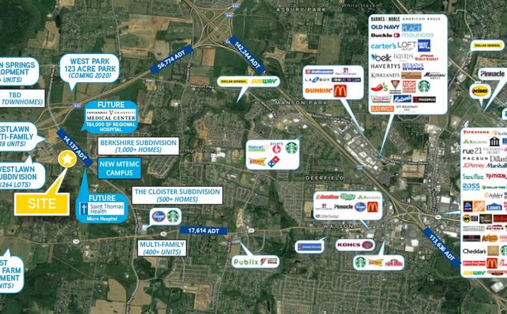 Pictures of Retail, Land property located at I-840 & Veterans Pkwy @ Westlawn Blvd, Murfreesboro, TN 37128 for sales - image #1