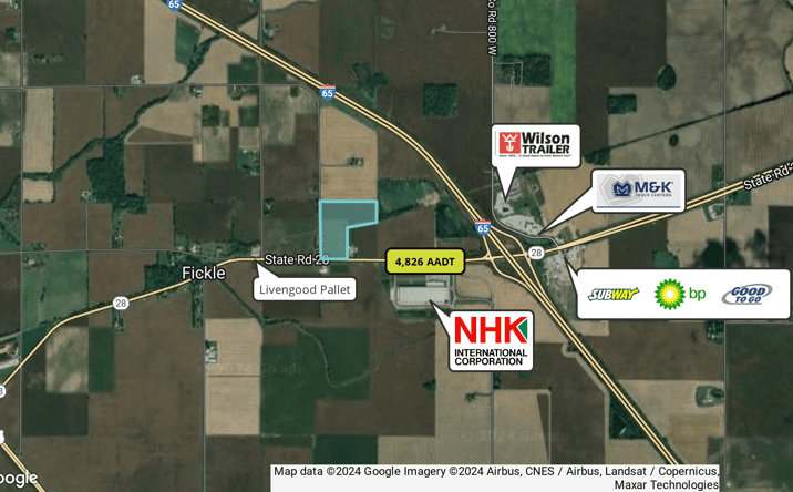 Pictures of Land property located at W. SR 28 & I-65, Frankfort, IN 46041 for sales - image #1
