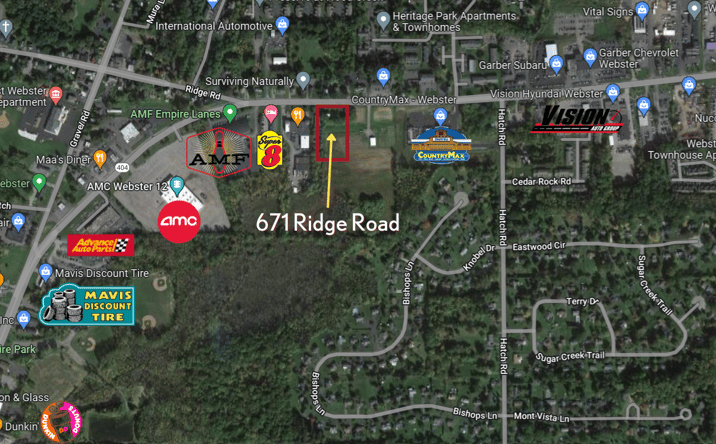 Pictures of Land property located at 671 Ridge Rd, Webster, NY 14580 for sales - image #1