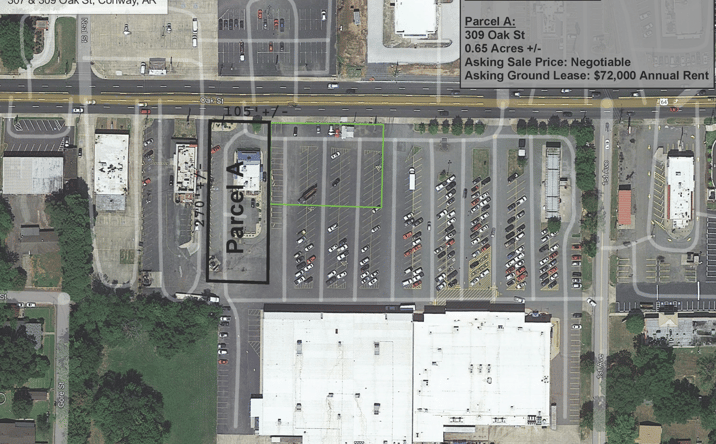 Pictures of Retail, Land, Restaurant property located at 309 Oak St, Conway, AR 72032 for lease - image #1