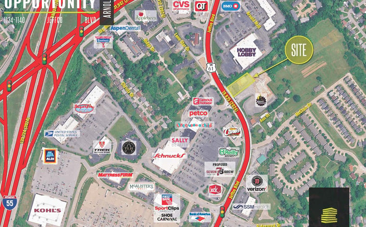 Pictures of Land property located at 1134 -1140 Jeffco Blvd, Arnold, MO 63010 for lease - image #1