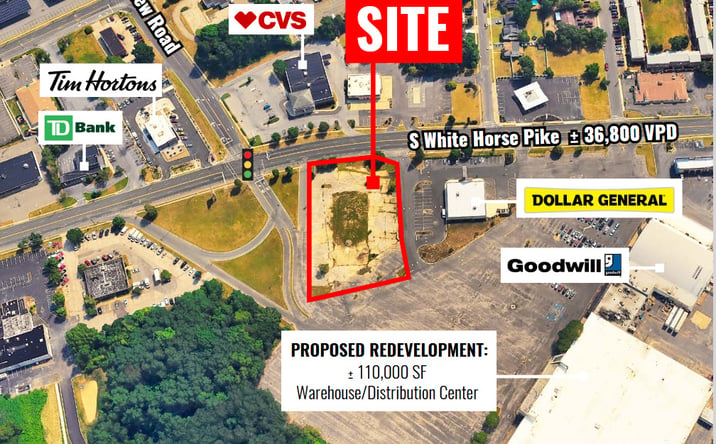 Pictures of Retail, Land, Restaurant property located at 222 S White Horse Pike, Stratford, NJ 08084 for lease - image #1