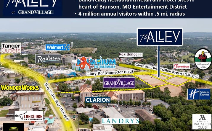 Pictures of Retail, Land, Restaurant property located at 2800 W 76 Country Blvd, Branson, MO 65616 for lease - image #1