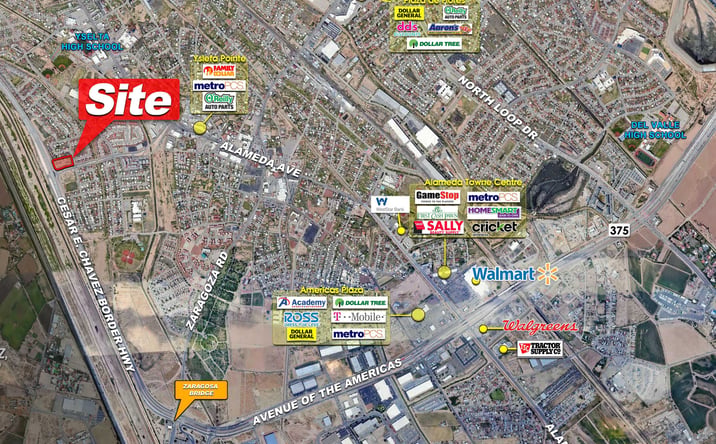 Pictures of Land property located at NWC Padres & Border Highway, YSLETA SUR, TX 79907 for lease - image #1