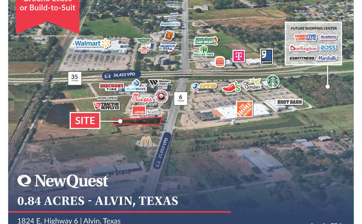 Pictures of Retail, Land property located at 1824 E Hwy 6, Alvin, TX 77511 for lease - image #1