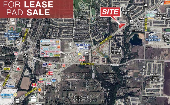 Pictures of Retail property located at NEC of Cascades St. & Hwy. 121, Melissa, TX 75454 for lease - image #1