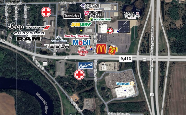 Pictures of Retail, Office, Special Purpose property located at 3430 E Main St, Merrill, WI 54452 for lease - image #1