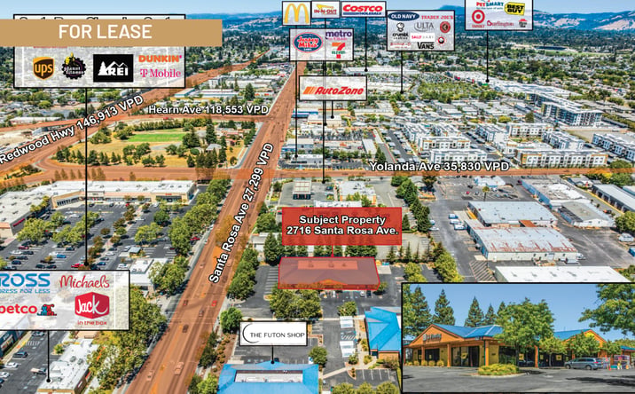Pictures of Retail property located at 2716 Santa Rosa Ave, Santa Rosa, CA 95407 for lease - image #1