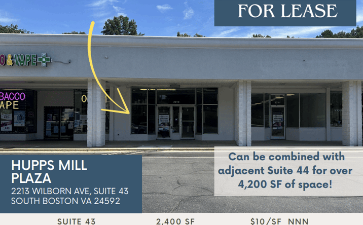 Pictures of Retail, Office property located at 2213 Wilborn Ave, South Boston, VA 24592 for lease - image #1