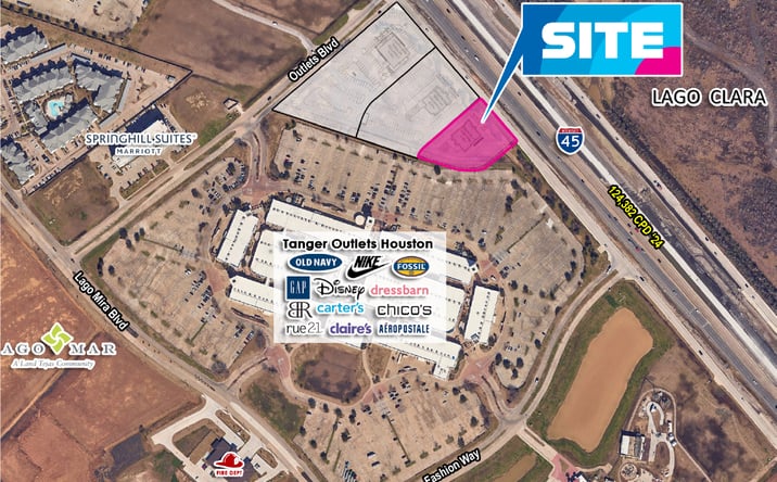 Pictures of Land property located at Interstate 45 & Outlets Blvd, Texas City, TX 77539 for lease - image #1