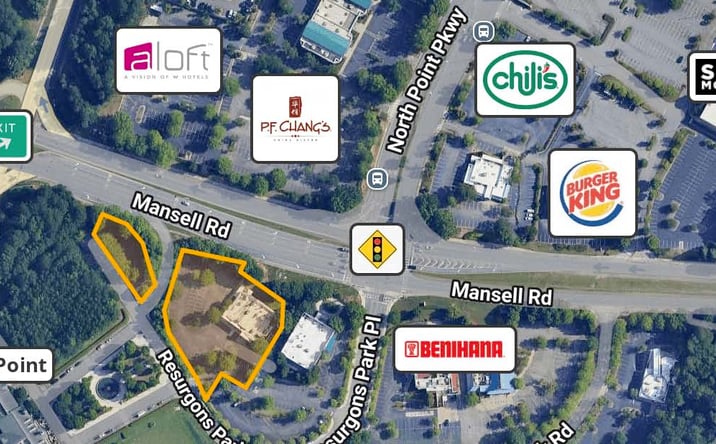 Pictures of Land, Restaurant property located at 2335 Mansell Road, Alpharetta, GA 30022 for lease - image #1