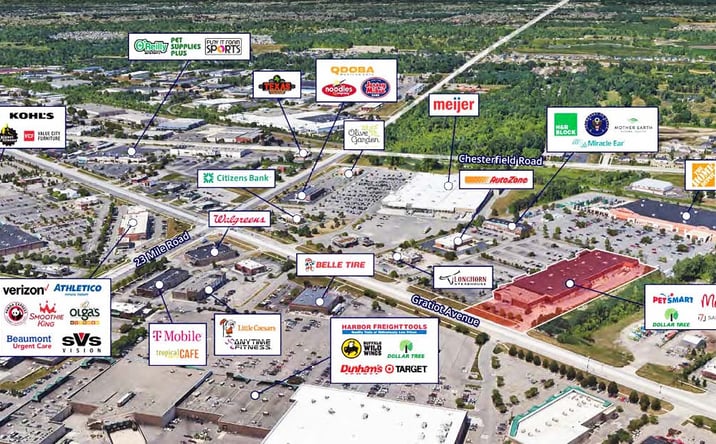 Pictures of Retail property located at 51347- 51405 Gratiot Ave, Chesterfield, MI 48051 for lease - image #1