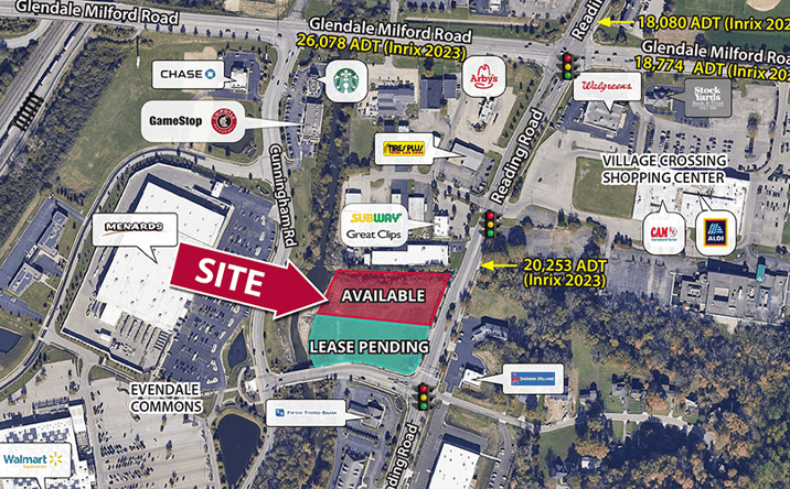Pictures of Retail, Office, Land, Restaurant property located at 10261 Reading Road, Cincinnati, OH 45241 for lease - image #1