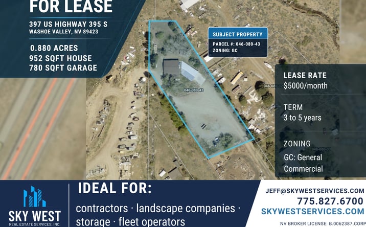 Pictures of Land property located at 397 US-395, New Washoe City, NV 89704 for lease - image #1