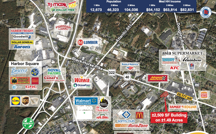 Pictures of Retail property located at 935 Black Horse Pike, Pleasantville, NJ 08232 for lease - image #1