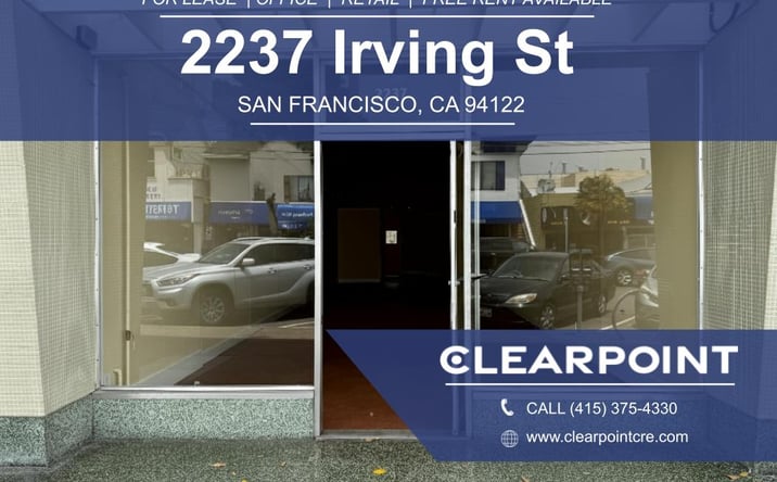 Pictures of Retail, Office property located at 2237 Irving St, SF, CA 94122 for lease - image #1