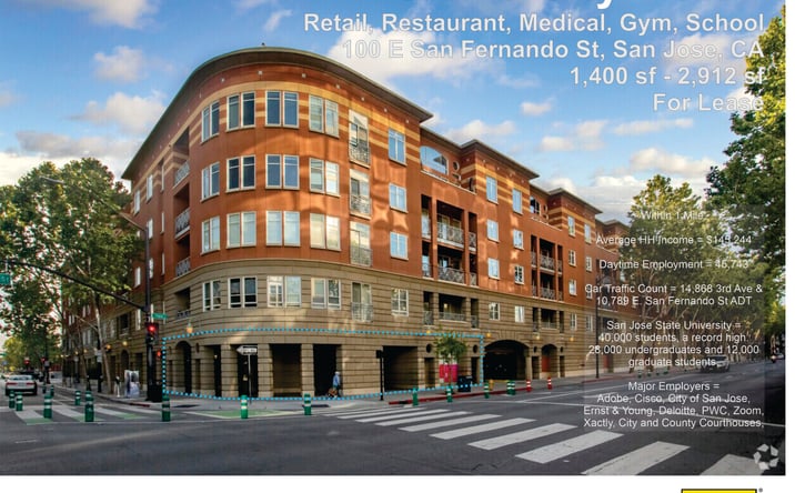 Pictures of Office, Retail, Restaurant property located at 100 E San Fernando St, San Jose, CA 95112 for lease - image #1