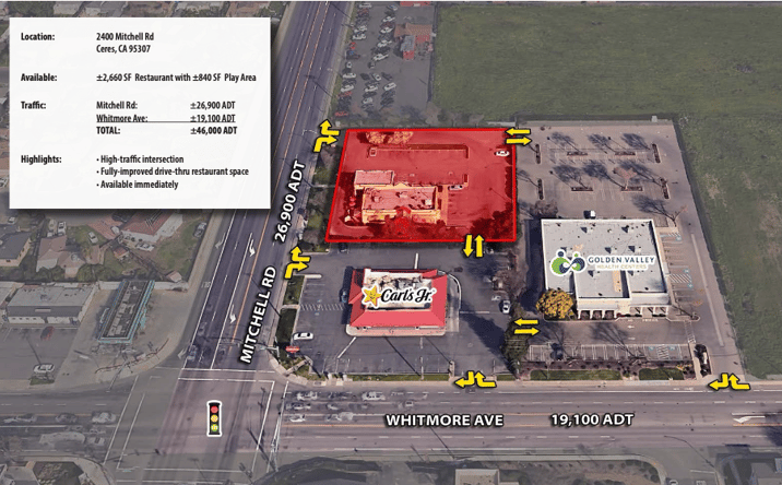 Pictures of Retail, Restaurant property located at 2400 Mitchell Rd, Ceres, CA 95307 for lease - image #1