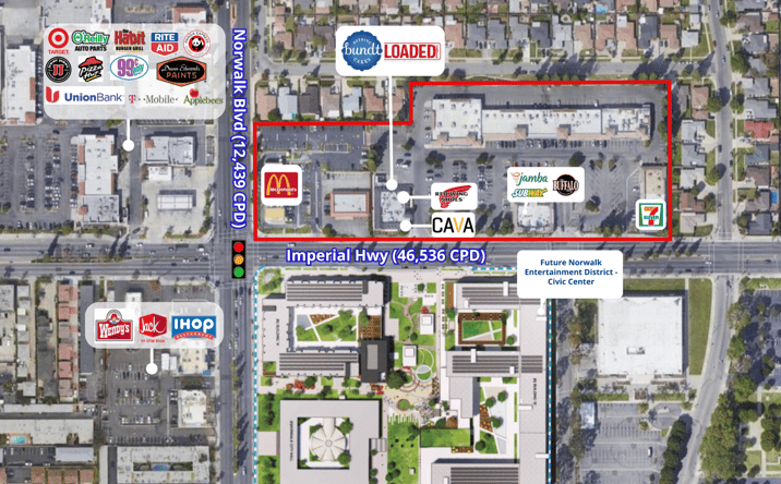 Pictures of Retail property located at 12241 Imperial Hwy., Norwalk, CA 90650 for lease - image #1