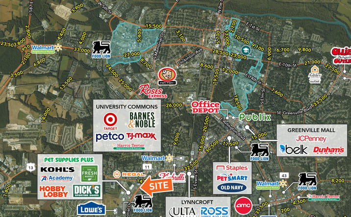Pictures of Retail property located at 3501 Galleria Dr, Greenville, NC 27834 for lease - image #1