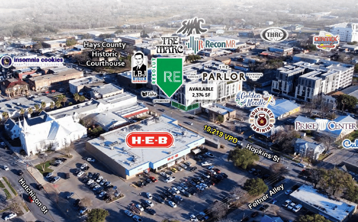 Pictures of Retail property located at 141 W Hopkins St, San Marcos, TX 78666 for lease - image #1