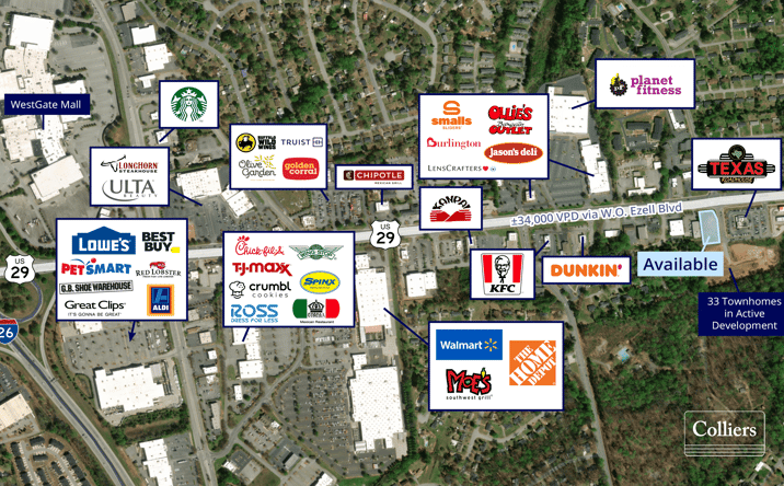 Pictures of Retail, Land property located at 1391 W O. Ezell Blvd, Spartanburg, SC 29301 for lease - image #1