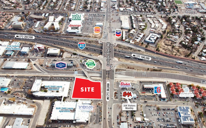 Pictures of Land property located at 2500 Carlisle Blvd NE, Albuquerque, NM 87110 for lease - image #1