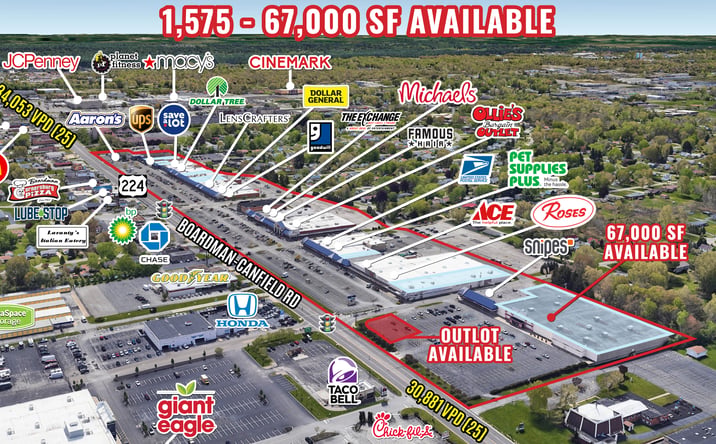 Pictures of Retail property located at 407 Boardman-Canfield Rd, Youngstown, OH 44512 for lease - image #1