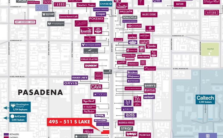 Pictures of Retail property located at 511 S Lake Ave, Pasadena, CA 91101 for lease - image #1