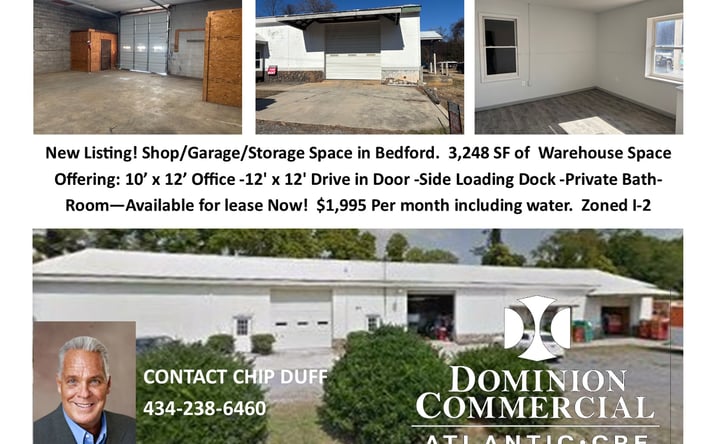 Pictures of Industrial property located at 839B Orange St, Bedford, VA 24523 for lease - image #1