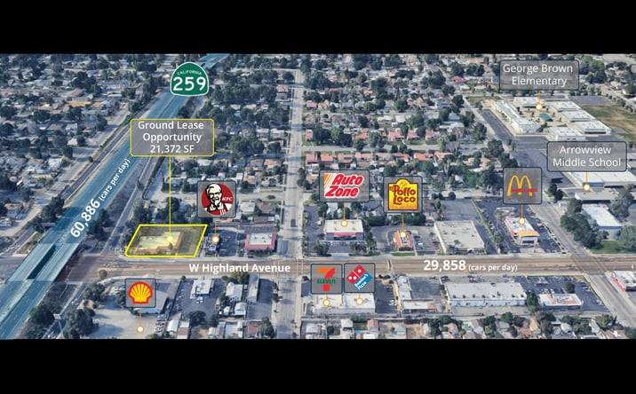 Pictures of Land, Retail property located at 850 W Highland Ave, San Bernardino, CA 92405 for lease - image #1