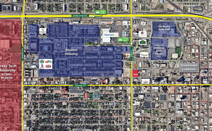 Pictures of Land, Retail property located at 1001 Avenue Q, Lubbock, TX 79401 for lease - image #1