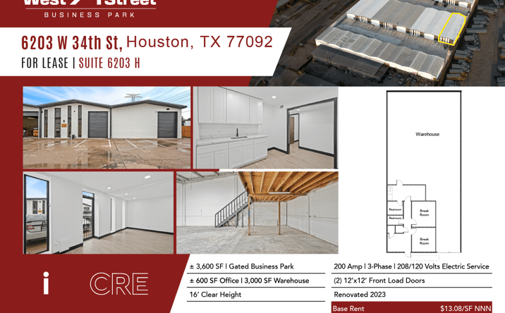 Pictures of Industrial property located at 6203 W 34th St, Houston, TX 77092 for lease - image #1