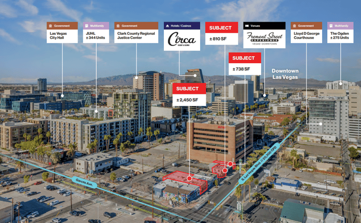 Pictures of Retail property located at 616, 618, 626, 628 S. Las Vegas Blvd, Las Vegas, NV 89101 for lease - image #1