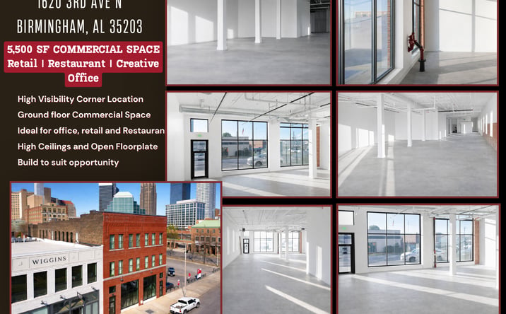 Pictures of Office, Restaurant, Retail property located at 1620 3rd Ave N, Birmingham, AL 35203 for lease - image #1
