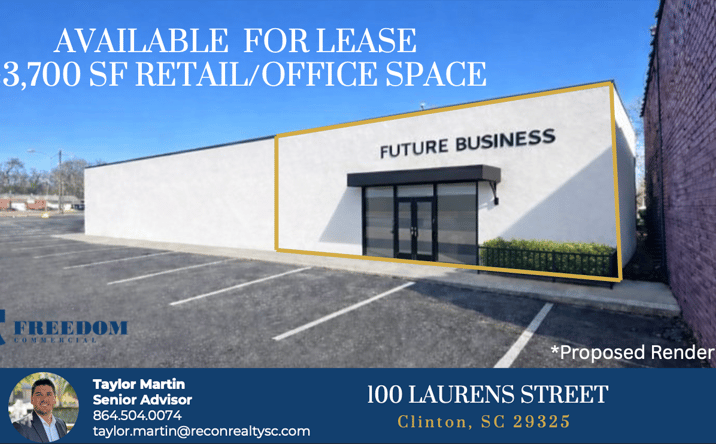 Pictures of Retail property located at 100 Laurens St, Clinton, SC 29325 for lease - image #1