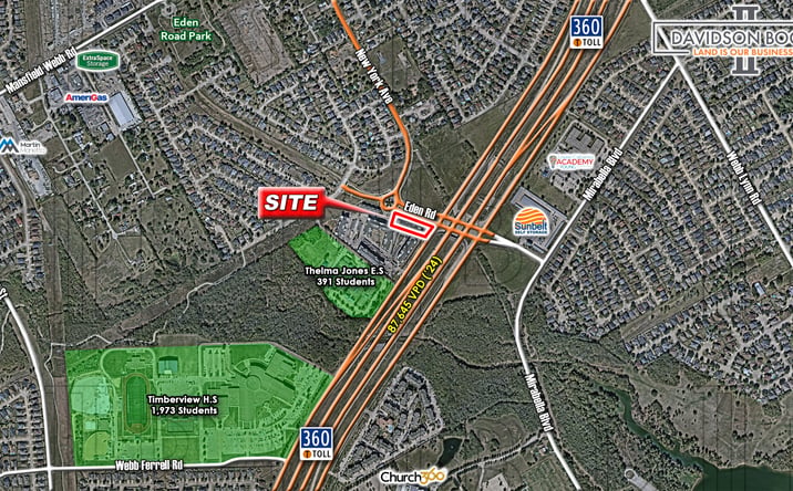 Pictures of Land property located at SWC - Hwy. 360 & Eden Rd, Arlington, TX 76002 for lease - image #1