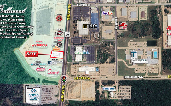 Pictures of Retail, Restaurant property located at NWC Loop 323 & Earl Campbell Pkwy, Tyler, TX 75701 for lease - image #1