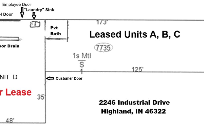 Pictures of Industrial property located at 2246 Industrial Drive D, Highland, IN 46322 for lease - image #1