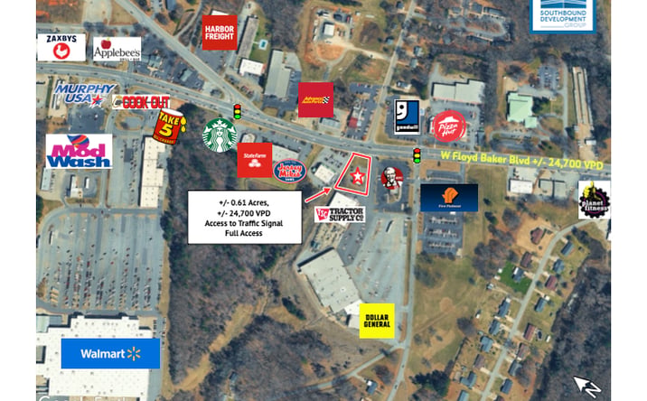 Pictures of Retail, Restaurant property located at 1363 W Floyd Baker Blvd, Gaffney, SC 29341 for lease - image #1
