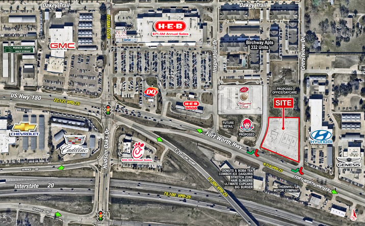 Pictures of Retail property located at 3315 Fort Worth Hwy, Hudson Oaks, TX 76087 for lease - image #1