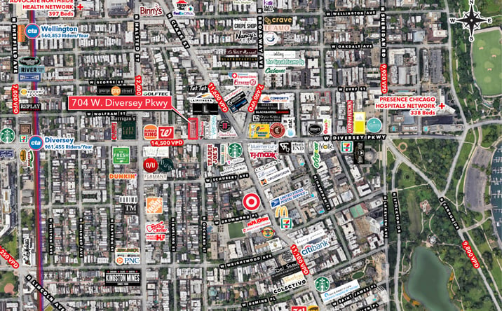 Pictures of Retail, Office property located at 702-704 W Diversey Pkwy, Chicago, IL 60614 for lease - image #1