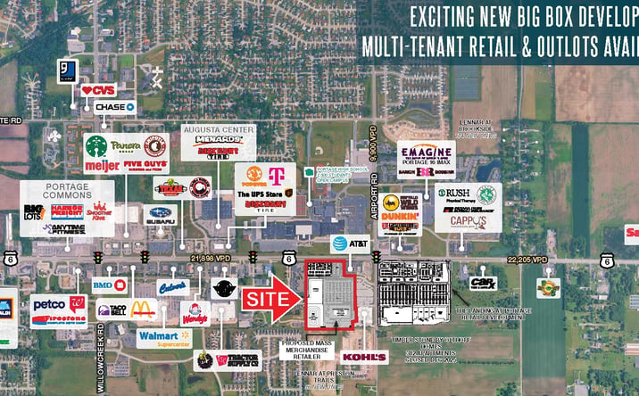 Pictures of Retail property located at SWC Airport Rd & US Hwy 6, Portage, IN 46368 for lease - image #1
