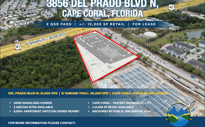 Pictures of Retail, Restaurant property located at 3856 Del Prado Blvd N, Cape Coral, FL 33909 for lease - image #1