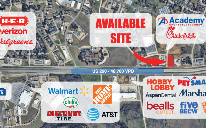Pictures of Land property located at US Highway 290 and Ryan Stree, Brenham, TX 77833 for lease - image #1