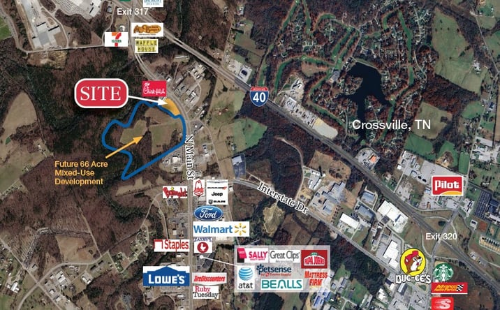Pictures of Retail, Restaurant, Land property located at 3317 N Main St, Crossville, TN 38555 for lease - image #1