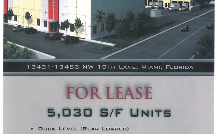 Pictures of Industrial property located at 13431-13483 NW 19th Lane, Miami, FL 33182 for lease - image #1